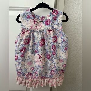 SweetHoney Floral Sleeveless Blouse in Pink and Blue